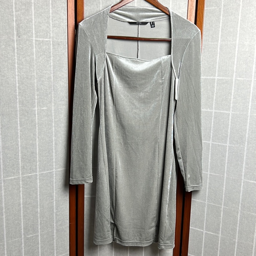 Vero Moda Square neck velvet mini dress size M